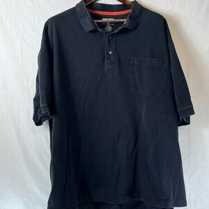 Duluth Trading Co Mens 3XL Black Short Sleeve Polo Shirt 100% Cotton Workwear